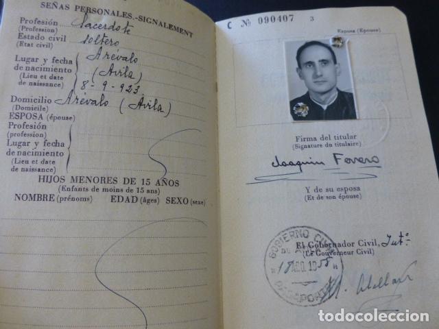 Documentos antiguos: PASAPORTE 1958 EXPEDIDO EN AVILA - Foto 2