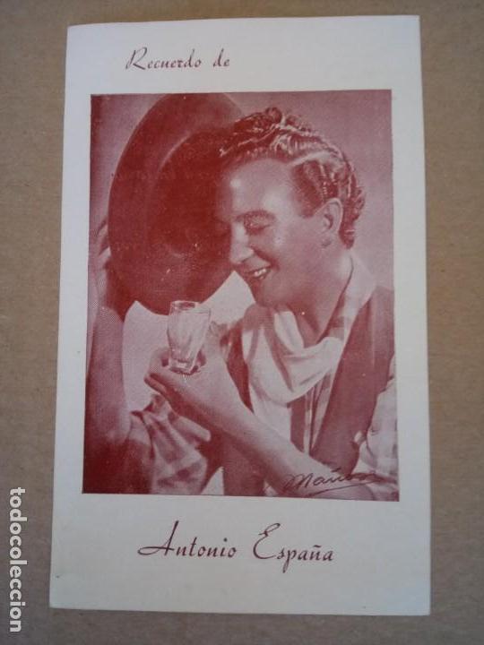 Documents Anciens: ANTONIO ESPA&Ntilde;A, FOTO RECUERDO CON POEMA DE ROM&Aacute;N SANZ