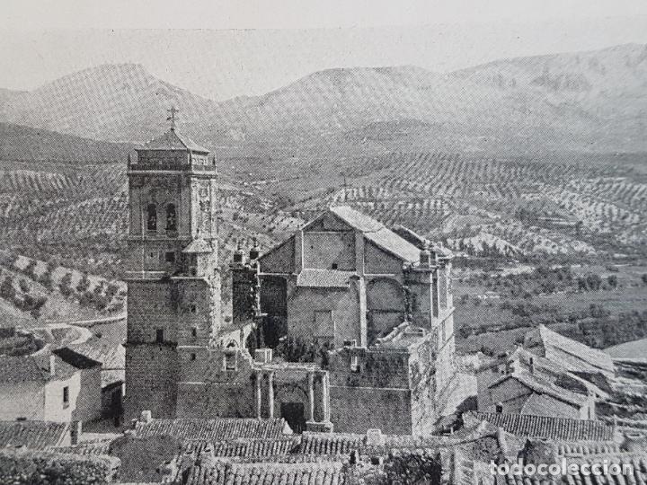 Documentos antiguos: IZNALLOZ GRANADA VISTA LAMINA HUECOGRABADO A&Ntilde;OS 30