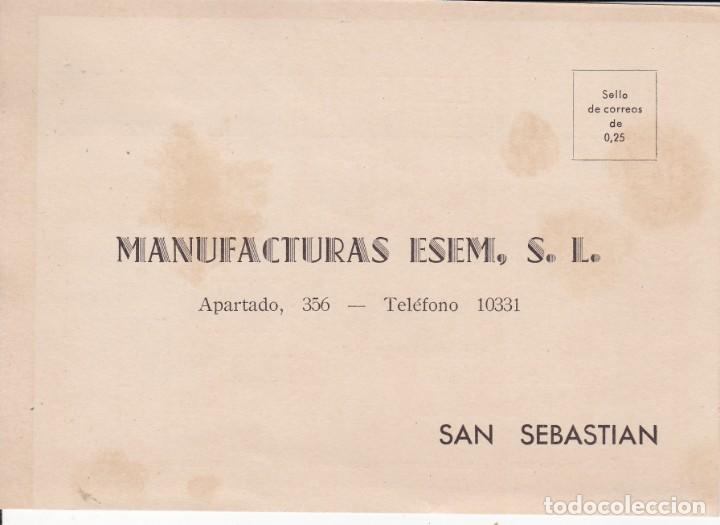 Documentos antiguos: Manufacturas Esem San Sebastian - Foto 1