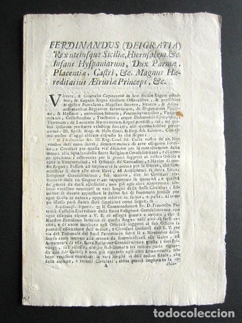Old Documents: A&Ntilde;O 1767. PROVISI&Oacute;N DE GALERAS. GALERAS DE RELIGI&Oacute;N. ITALIA. TURCOS, CORSARIOS, NAVIOS.