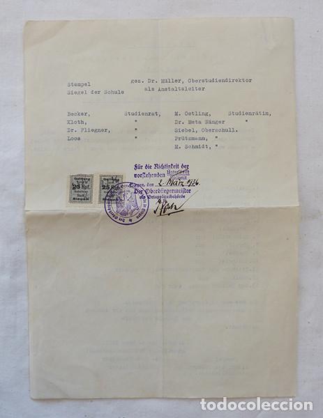 Documentos antiguos: Certificado de estudios realizados (a&ntilde;o 1933) - Foto 2