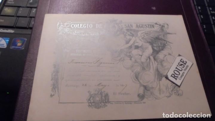 Documentos antiguos: ESCULA - DOCUMENTO COLEGIO DE SAN AGUSTIN TESTIMONIO SEMANAL SANTIAGO 26 MAYO 1917