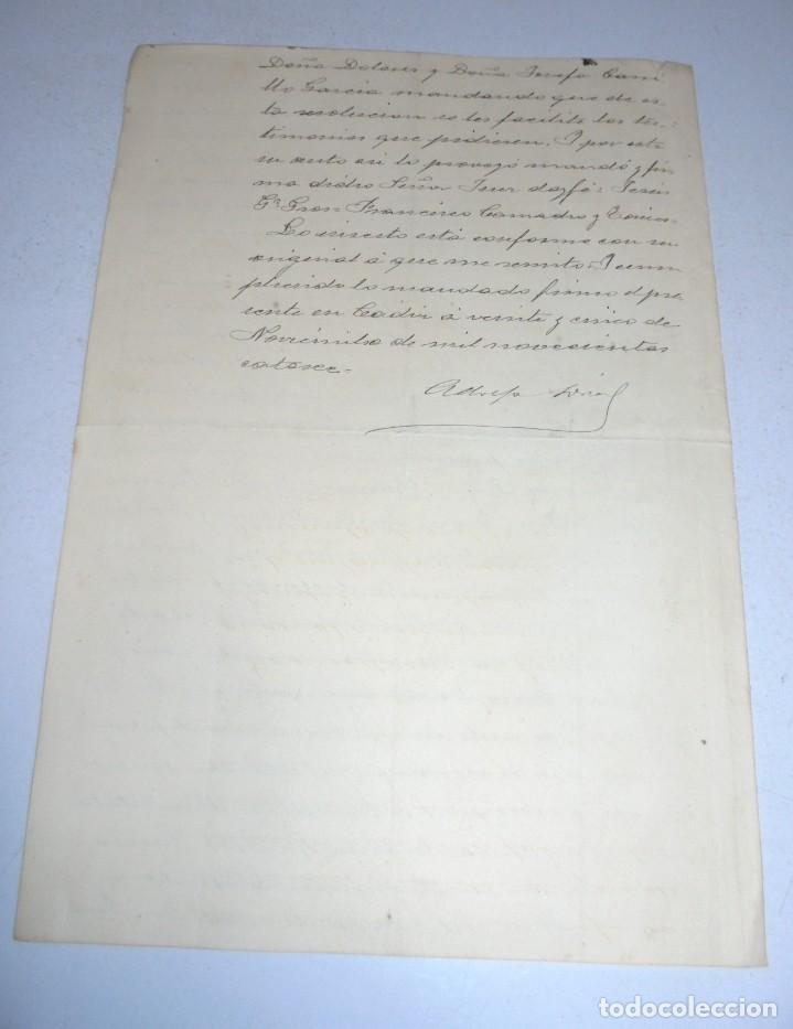 Documentos antiguos: CADIZ. CERTIFICADO DE TESTAMENTO Y REPARTICIONES. 1814. VER - Foto 4