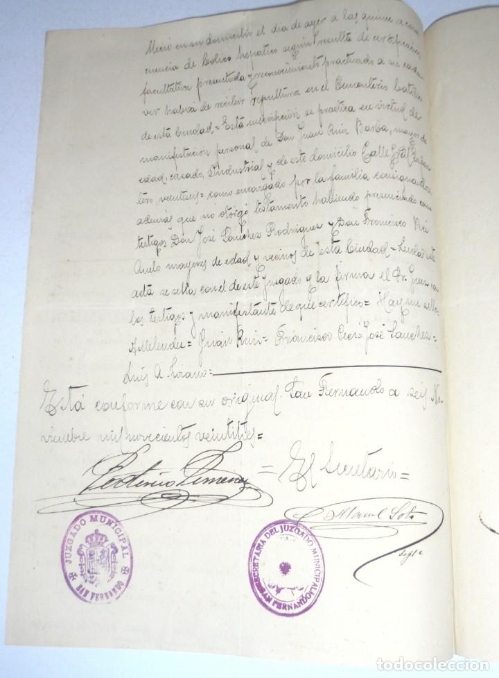 Documentos antiguos: SAN FERNANDO. 1923. TESTAMENTO. VER - Foto 2