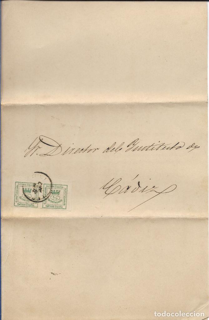 Documentos antiguos: ESCRITO DEL INSTITUTO DE LE&Oacute;N AL DE C&Aacute;DIZ, 1875 - Foto 1