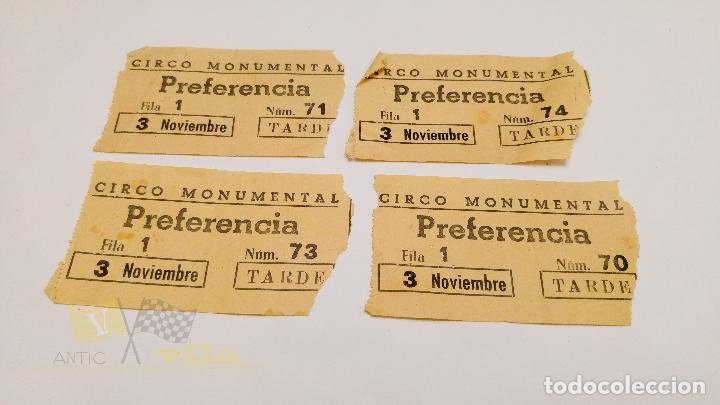 Documentos antiguos: 4 Entradas de Circo Monumental - Foto 1