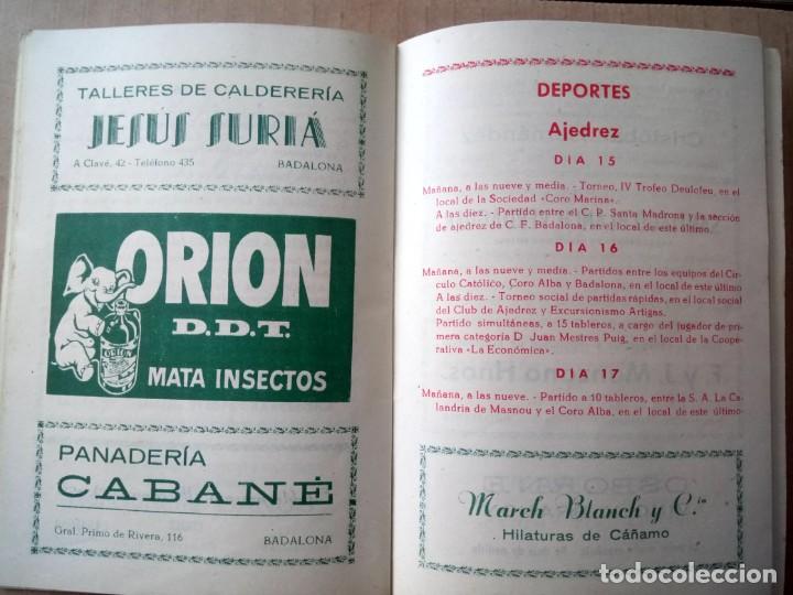 Documentos antiguos: BADALONA, PROGRAMA DE FIESTAS 1952, - Foto 3