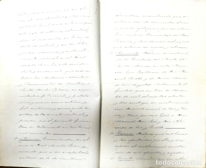 Documentos antiguos: CADIZ, 1901. TESTAMENTO DE MANUELA GUELFO Y PEDEMONTE. - Foto 4