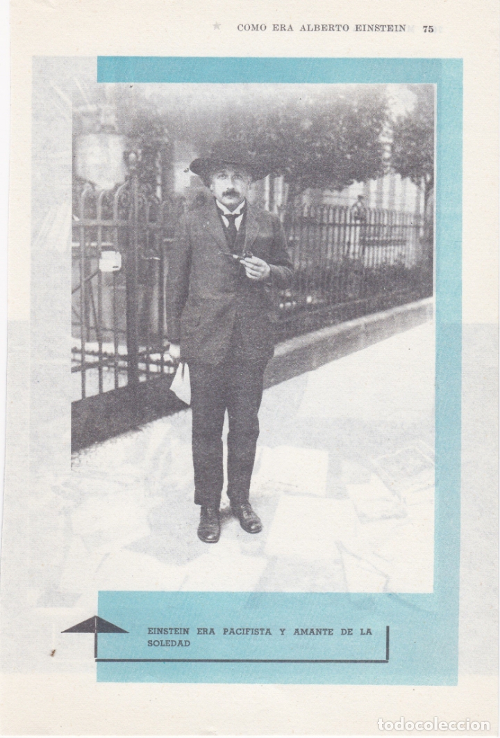 Documentos antiguos: hoja revista antigua, foto de alberto einstein