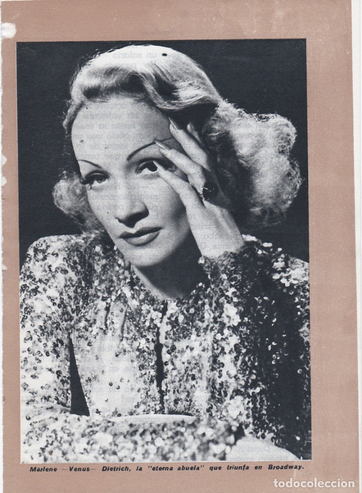 Documentos antiguos: hoja revista antigua, foto de marlene dietrich