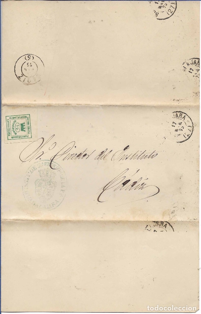 Documentos antiguos: ESCRITO DEL INSTITUTO DE GUADALAJARA AL DE C&Aacute;DIZ, 1875 - Foto 2