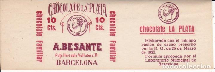 Documentos antiguos: Emvuelta chocolatina la Plata A Besante Barcelona 4x12