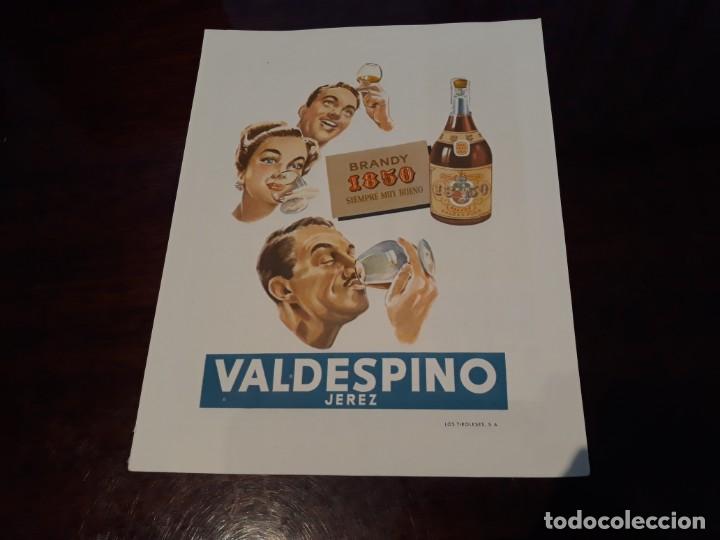Documentos antiguos: PUBLICIDAD DEL JEREZ VALDESPINO - A&Ntilde;O 1957 27 X 21 CM