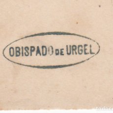 Documentos antiguos: HOJA CON SELLO OBISPADO DE URGEL