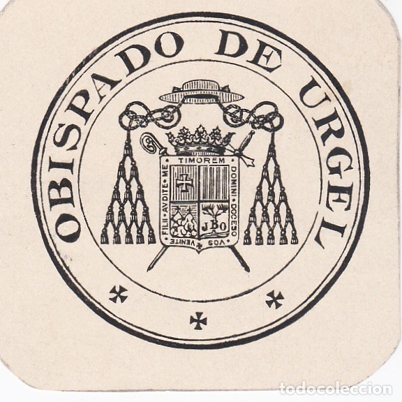 Documentos antiguos: hoja con sello obispado de urgel - Foto 1