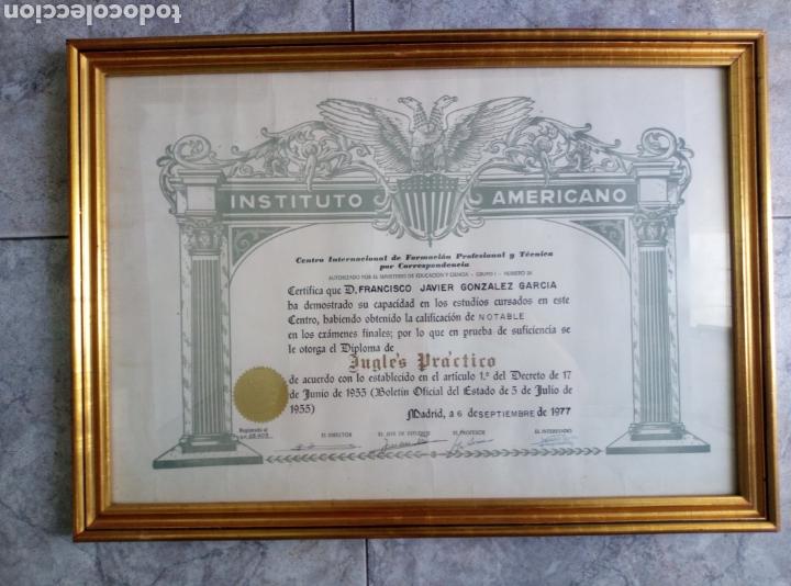 Diploma Instituto Americano De Ingles Practico Comprar En Todocoleccion