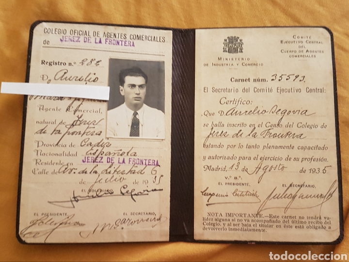 Documentos antiguos: Carnet de identidad republica espa&ntilde;ola - Foto 2