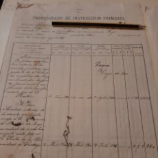 Documentos antiguos: 1908 LUGO PROFESORADO DE INSTRUCCIÓN PRIMARIA HOJAS SERVICIOS ESCUELA PUBLICA. Lote 170333034