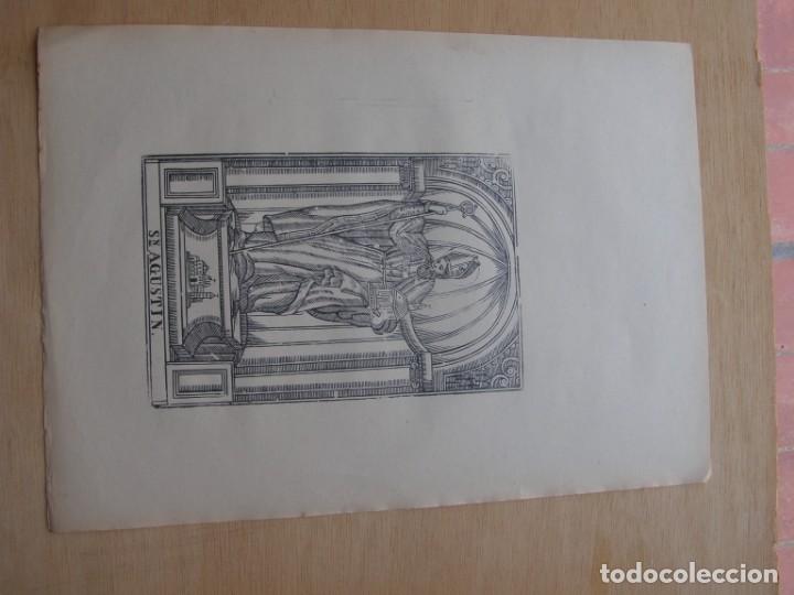 Documentos antiguos: Grabado religioso del San Agust&iacute;n, siglo XIX.