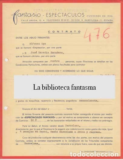 CONTRATO. JOSÉ HEREDIA ESCUDERO, JOSELE. BAILAOR FLAMENCO, IBIZA, SALA ISLA BLANCA 1962 [AUTÓGRAFO] (Coleccionismo - Documentos - Otros documentos)