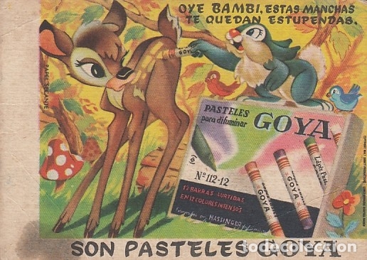 Documentos antiguos: PAPEL SECANTE PASTELES PARA DIFUMINAR GOYA. BAMBI