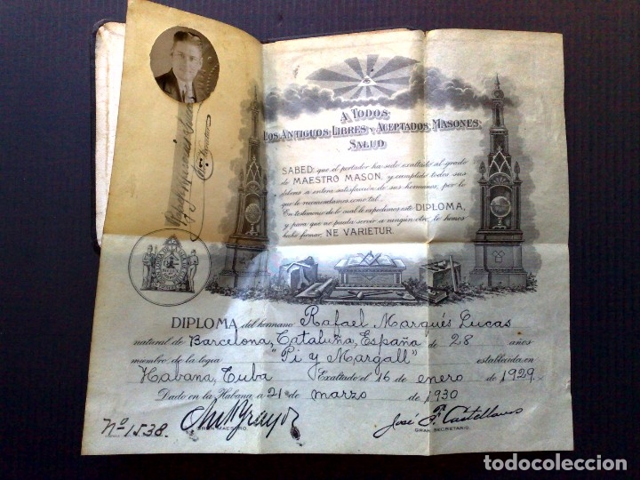 Diploma Original Exaltacion A Maestro Mason La Buy Other Old Documents At Todocoleccion