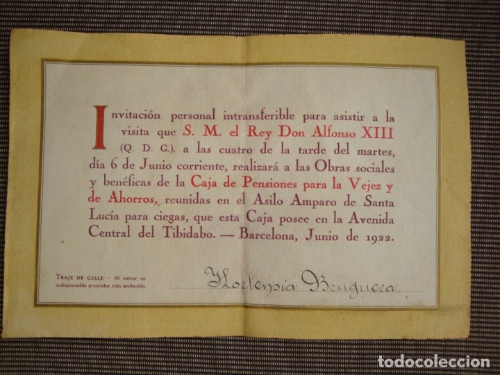 Documentos antiguos: CAJA DE PENSIONES INVITACION - Foto 1