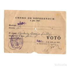 Documentos antiguos: VOTO CENSO DE REFERÉNDUM 1947- LEÓN.. Lote 175798590