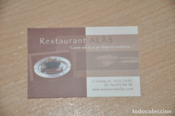 tarjeta restaurante alas, lerida