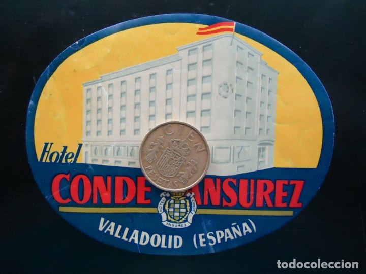 Documentos antiguos: etiqueta vintage hotel conde ansurez valladolid castilla espa&ntilde;a turismo espa&ntilde;a vallisoletano