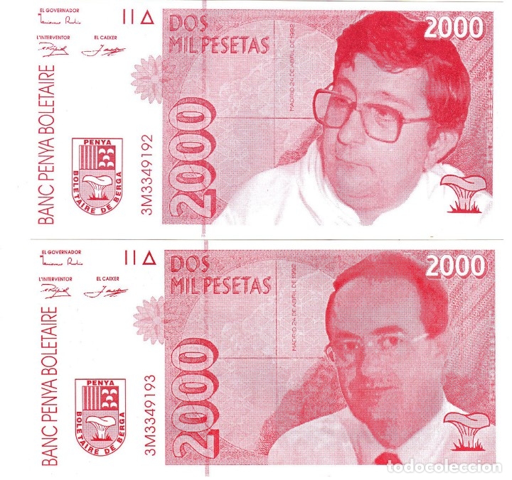 Documenti antichi: 2000 pesetas BANC PENYA BOLETAIRE DE BERGA