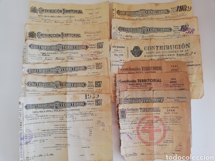 Documentos antiguos: CONTRIBUCION TERRITORIAL. MONTEAGUDO. MURCIA. RIQUEZA RUSTICA Y URBANA