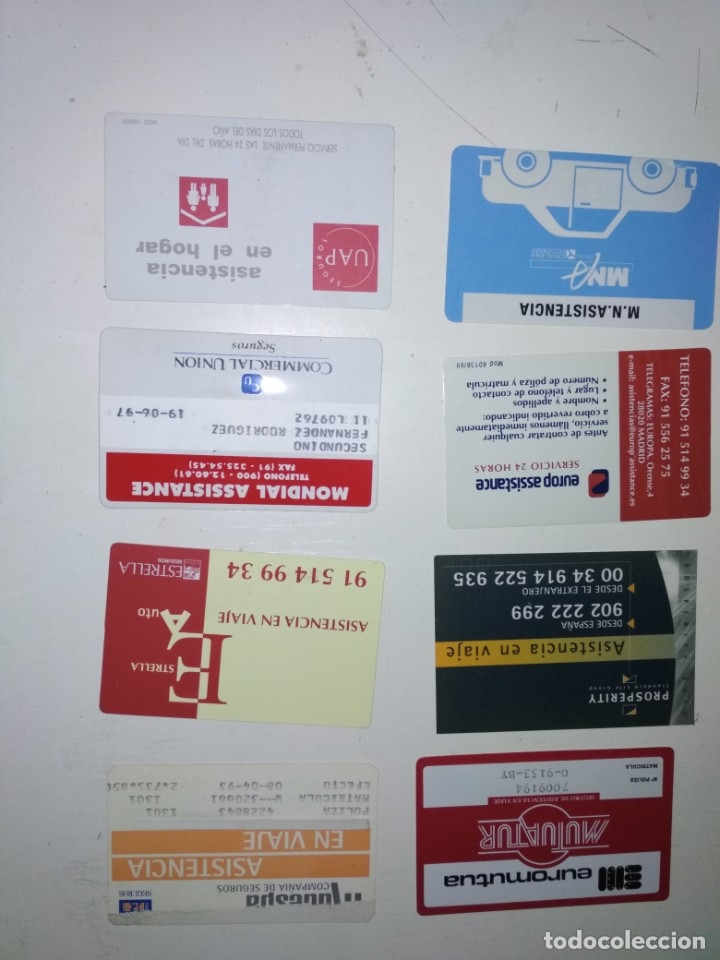 Documentos antiguos: Tarjetas asistencia seguros - Foto 2