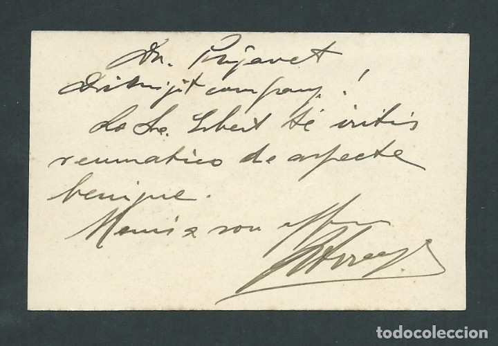 Documents Anciens: carta tarjeta dr. hemenegildo arruga a&ntilde;os 30 firmada barcelona a dr candido pujavet marti doctor