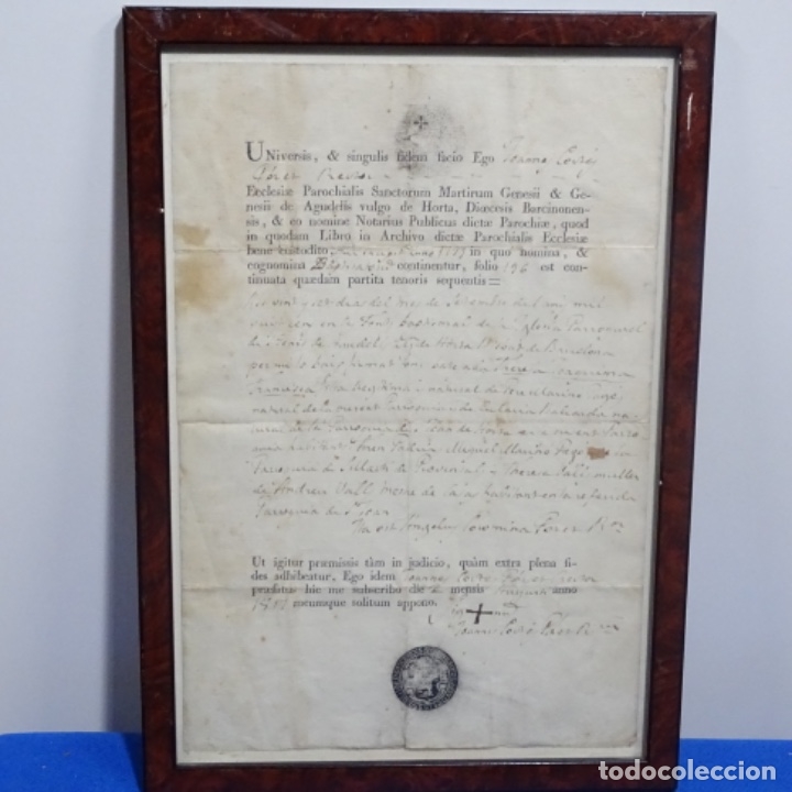 Documentos antiguos: Documento manuscrito en lat&iacute;n del a&ntilde;o 1817. - Foto 1