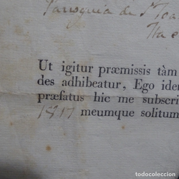 Documentos antiguos: Documento manuscrito en lat&iacute;n del a&ntilde;o 1817. - Foto 5