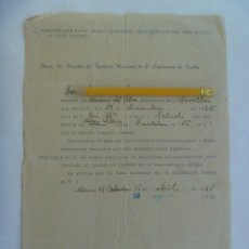 Documentos antiguos: INSTITUTO NACIONAL 2ª ENSEÑANZA: SOLICITUD ADMISION DE ALUMNO DE MAIRENA DEL ALCOR ( SEVILLA ).1936