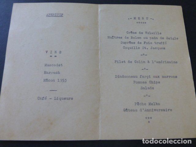Documentos antiguos: MENU 1957 M. CHABAY ILUSTRADOR - Foto 2