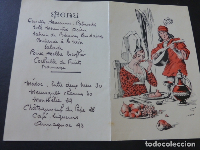 Documentos antiguos: MENU 1935 COMIDA MEDIEVAL - Foto 2