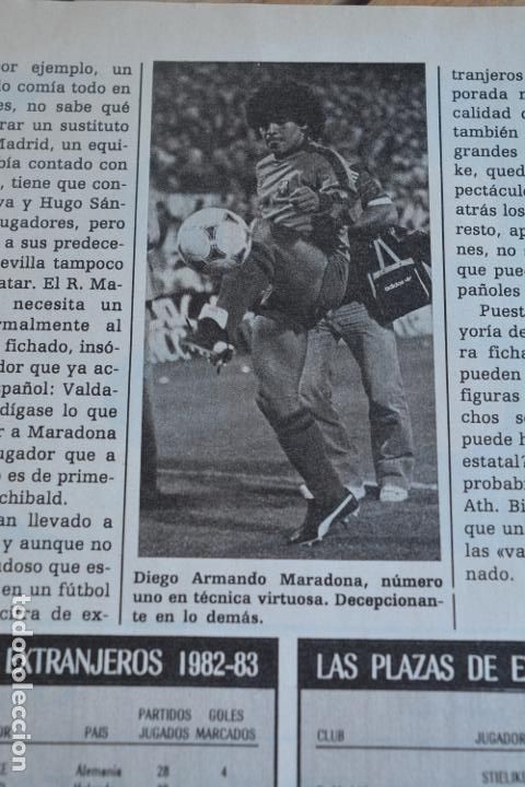 Documentos antiguos: RECORTE DE PRENSA CON FOTO DE DIEGO ARMANDO MARADONA (FC BARCELONA)