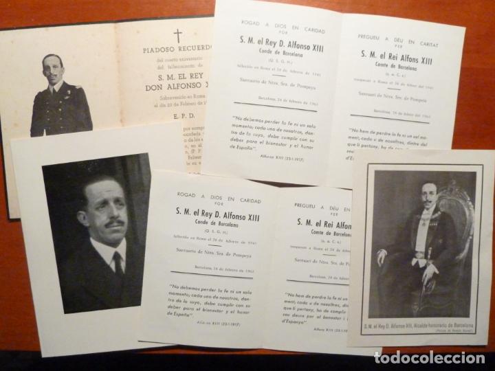 Documentos antiguos: 5 recordatorios originales muerte rey alfonso XIII - Foto 1