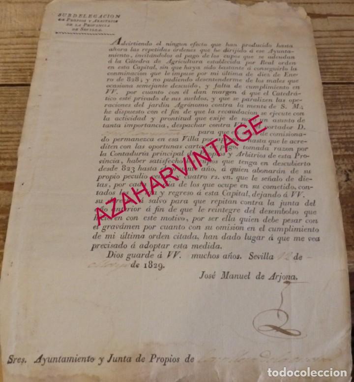 Documentos antiguos: 1829, RECLAMACION CUOTAS A AYUNTAMIENTO PARA CATEDRA DE AGRICULTURA