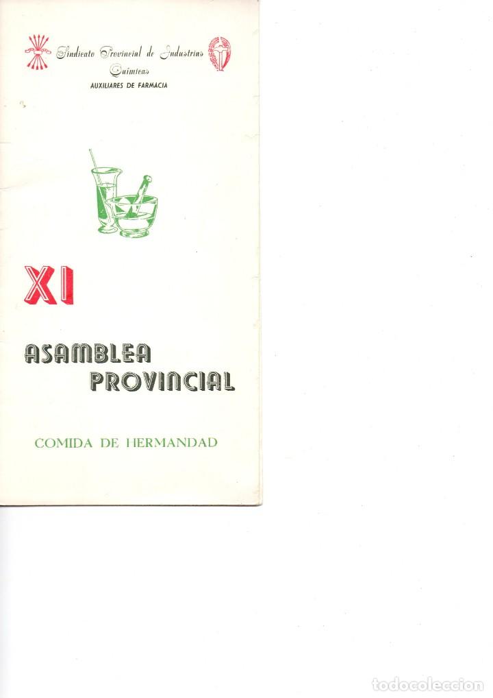 Documentos antiguos: XI Asamblea provincial Auxiliares de Farmacia Ribas de Fresser
