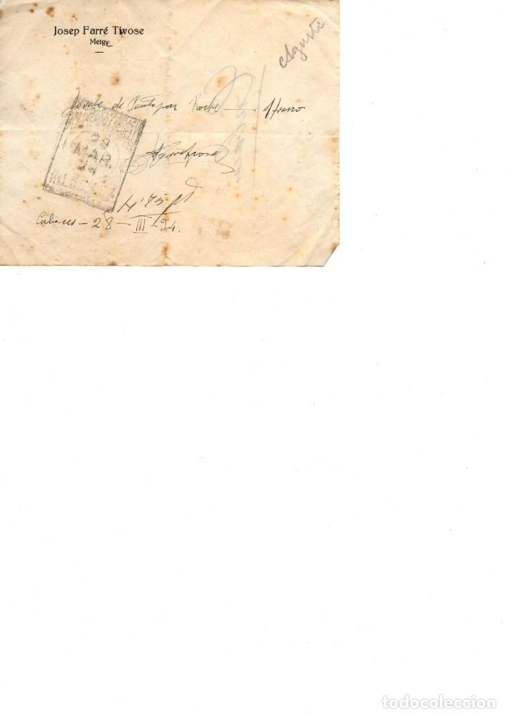 Documentos antiguos: Josep Farr&eacute; Tivose Metge Cabeces Tarragona 1924 receta
