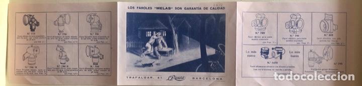 Documentos antiguos: PUBLICIDAD-   FAROLES BOCINAS   L.  RICART-     BARCELONA  ca 1920