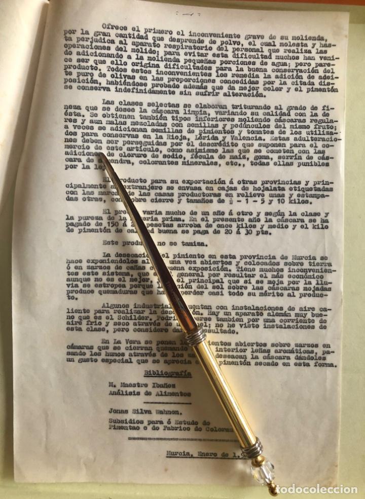 Documentos antiguos: MURCIA-   PIMENTON-      INFORME   1954 - Foto 2