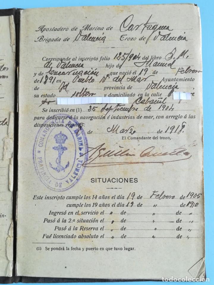 Documentos antiguos: LIBRETA DE INSCRIPCI&Oacute;N MAR&Iacute;TIMA 1918 - Foto 9