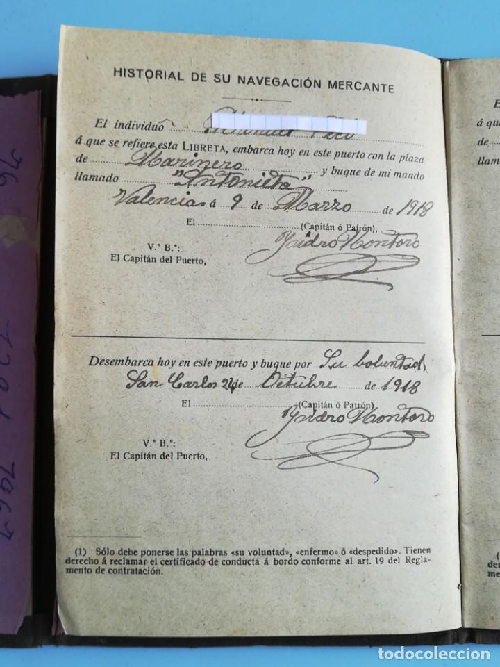 Documentos antiguos: LIBRETA DE INSCRIPCI&Oacute;N MAR&Iacute;TIMA 1918 - Foto 11