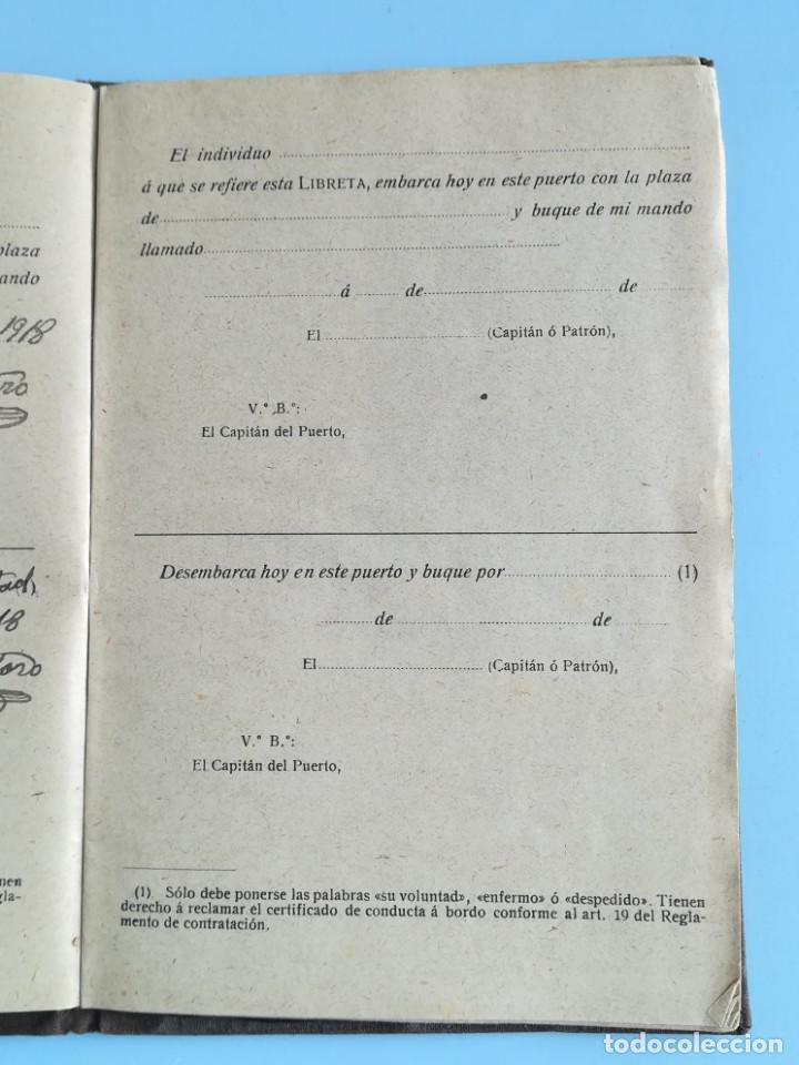 Documentos antiguos: LIBRETA DE INSCRIPCI&Oacute;N MAR&Iacute;TIMA 1918 - Foto 12